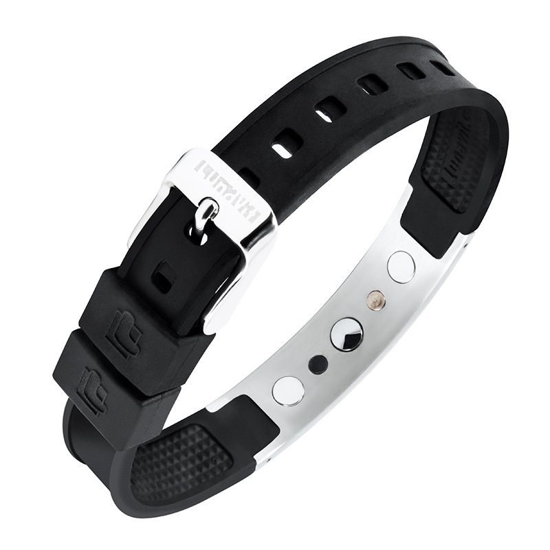 Lunavit Magnetarmband Carbo Stripe aus Silikon mit Carbon für Damen und Herren Ansicht Inserts